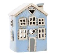 Shudehill Giftware Village Pottery - Mini Vela de cerámica con Forma de corazón, Color Azul pálido