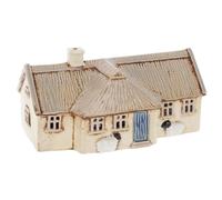 Shudehill Giftware Village Pottery - Portavelas de cerámica, colección House Croft Houses, color rojo, paja, azul marino, pizarra, crema o gris (paja de paja)