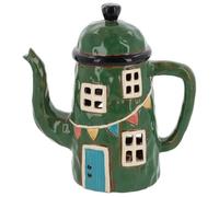 Shudehill Giftware Village Pottery - Portavelas de cerámica, color verde o azul (verde)
