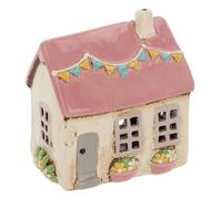 Shudehill Giftware Village Pottery Portavelas de Té de Cerámica Casa Floral Bonita del Jardín Colección Pastel (Banderas Crema)