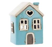 Shudehill Giftware Village Pottery - Vela de té (cerámica), diseño de corazón, color azul
