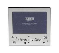 Shudehill Marco de fotos con texto en inglés I Love My Dad para Navidad, día del padre, cumpleaños, regalo de aluminio, plata, tamaño 12,7 x 8,9 cm