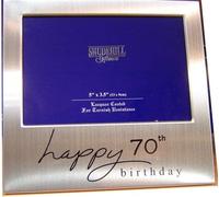 Shudehill Marco de Fotos para 70 cumpleaños de 12,7 x 7,6 cm, Metal, Plateado, Photo Size 5" x 3.5"