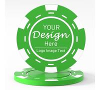 Shueewago 100 fichas de póquer de plástico personalizadas para 9 colores, personaliza tu imagen o texto, impresión a todo color de doble cara, coloca el diseño en una ficha para tarjetas de visita,