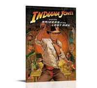 Shuei Indiana Jones Raiders of The Lost Ark - Póster de la película para dormitorio, lienzo estético para decoración de pared, 40 x 60 cm, estilo marco