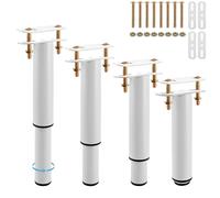 SHUESS 4 patas ajustables para muebles, altura regulable de 18 a 34 cm, somier de láminas de metal retráctil, patas de muebles para armario, armario de televisión, cama, sofá, silla de baño, color