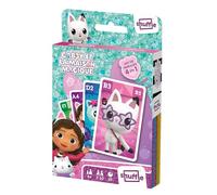 Shuffle - Gabby y la Casa Mágica - 4 Juegos en 1-7 familias, Pares, acción y batallas - Juego de Cartas para niños y familias - a Partir de 4 años