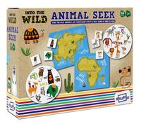 Shuffle Into The Wild Animal Seek - Un Juego Salvaje de Caza y búsqueda Alrededor del Mundo, para 2-4 Jugadores, Adecuado para Mayores de 3 años