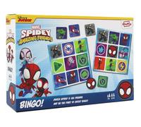 SHUFFLE Spidey y sus increíbles amigos Bingo, combina a Spidey, amigos y villanos en este divertido juego para los fans de Marvel, gran regalo, 2-4 jugadores, a partir de 3 años