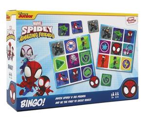 Shuffle Spidey y Sus increíbles Amigos Bingo, combina a Spidey, Amigos y Villanos en Este Divertido Juego para los Fans de Marvel, Gran Regalo, 2-4 Jugadores, a Partir de 3 años