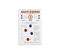 Shuffleboard Game Rules Poster Vintage Style Wall-Art Print for Basement Bar Decor Man Cave Gift for Dad(Framed,16x24inch(40x60cm))