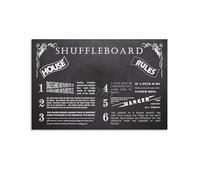 Shuffleboard Rules Poster How to Play Guide Vintage Game Room Wall Art for Man Cave Basement Bar Decor(Unframed,08x12inch(20x30cm))