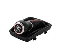SHUGWA Pomo Palanca Cambio Para A4 S4 B8 8K para A5 8T para Q5 8R S Line accesorios coche perilla palanca cambios palanca pluma polaina cubierta bota línea roja Pomo Cambio Marchas(6 speed)