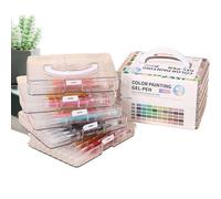 shuhauk Bolígrafos de gel de colores, marcadores escolares, escritura suave de colores, bolígrafos de tinta de gran capacidad con caja de almacenamiento para dibujar álbumes de recortes, arte de