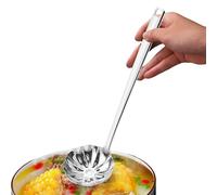 shuhauk Cuchara de sopa de acero inoxidable | Cuchara larga de cocina para sopa | Cucharón resistente al calor, utensilio de agarre ergonómico para uso doméstico y comercial