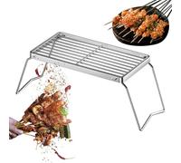 shuhauk Rejilla plegable para barbacoa, rejilla de acero inoxidable, parrilla de cocina para pollo, carne de res, verduras, carne, senderismo
