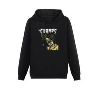 SHUI TI DU Cramps - Sudadera con capucha para hombre, diseño con texto "Cramps Bad Music", color amarillo, Negro, XL