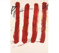 shuimanjinshan Tapies Antoni Visca Catalunya Carteles Abstractos Lienzo póster Arte de Pared y Arte Lienzo Pintura Impresiones Cuadro de Pared para decoración del hogar 50X70Cm sin Marco Poster(K262)