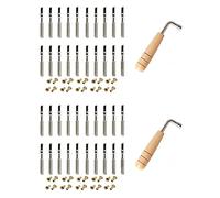 Shuimitao 40 Piezas Clavos Clavija de AfinaciónY 40 Piezas Remaches, Llave de AfinaciónEn Forma de L, para Arpa de