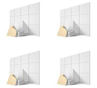 Shuimitao Paquete de 48 paneles acústicos autoadhesivos, relleno insonorizado de 12 x 12 x 0,4 pulgadas, panel aislante acústico para el, blanco