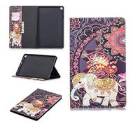 ShuiSu - Funda con tapa para Samsung Galaxy Tab A 10.1 (2019) SM-T510 T515, hermoso patrón de cuero de la PU suave silicona Kickstand cartera bolsillos de la tarjeta protectora Shell -K65