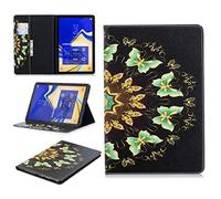 ShuiSu Funda con tapa para Samsung Galaxy Tab S4 10.5 SM-T830 T835, hermoso patrón de piel sintética de silicona suave con función atril, bolsillos para tarjetas, carcasa protectora -K57
