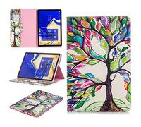 ShuiSu Funda con tapa para Samsung Galaxy Tab S4 10.5 SM-T830 T835, hermoso patrón de piel sintética suave de silicona con función atril, bolsillos para tarjetas, carcasa protectora -A00