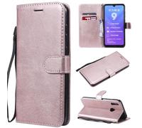 ShuiSu Funda tipo cartera de cuero vegano para Huawei Y7 2019/Y7 Prime 2019, funda protectora con tapa con cierre magnético de color sólido clásico, función atril y bolsillos para tarjetas (KP1