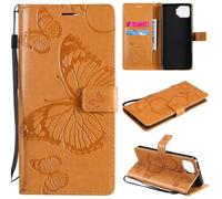 ShuiSu Funda tipo cartera de cuero vegano para OPPO F17 / A73 2020 4G, funda protectora con tapa con hermoso cierre magnético en relieve de mariposa, función atril, bolsillos para tarjetas (KP3