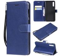 ShuiSu Funda tipo cartera de cuero vegano para Samsung Galaxy A50 A50S A30S, funda protectora con tapa con estilo clásico de color sólido, cierre magnético, función atril, bolsillos para tarjetas (KP1