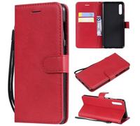 ShuiSu Funda tipo cartera de cuero vegano para Samsung Galaxy A50 A50S A30S, funda protectora con tapa con estilo clásico de color sólido, cierre magnético, función atril, bolsillos para tarjetas (KP1