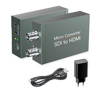 SHUITING Conversor SDI a HDMI, SDI a HDMI con salida SDI Loop Out, 1080p HD/3G/SD-SDI a HDTV, convertidor de audio de vídeo, adaptador BNC a HDTV para cámara monitor proyector