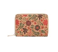 SHUIXIAYUE Cartera corta con cremallera para mujer, diseño retro, de piel sintética, con ranura para tarjetas, multifuncional, juego de tarjetas para mujer, cartera cero, Qb399-flor, Talla única