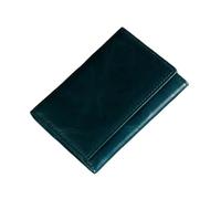 SHUIXIAYUE Cartera corta de piel auténtica, bolsa de recogida de cera de aceite con múltiples ranuras, tarjetero para hombres y mujeres, cartera retro de recogida de buey, Pequeño: 3, Talla única