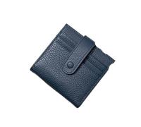 SHUIXIAYUE Cartera corta ultrafina de piel auténtica para mujer, con bloqueo de doble pliegue, con 9 ranuras para tarjetas, 1 bolsillo para monedas, azul2, Talla única