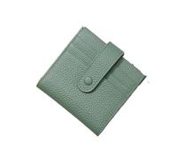 SHUIXIAYUE Cartera corta ultrafina de piel auténtica para mujer, con bloqueo de doble pliegue, con 9 ranuras para tarjetas, 1 bolsillo para monedas, Green, Talla única