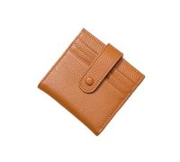 SHUIXIAYUE Cartera corta ultrafina de piel auténtica para mujer, con bloqueo de doble pliegue, con 9 ranuras para tarjetas, 1 bolsillo para monedas, Orange, Talla única