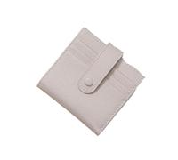 SHUIXIAYUE Cartera corta ultrafina de piel auténtica para mujer, con bloqueo de doble pliegue, con 9 ranuras para tarjetas, 1 bolsillo para monedas, beige, Talla única