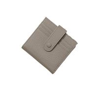 SHUIXIAYUE Cartera corta ultrafina de piel auténtica para mujer, con bloqueo de doble pliegue, con 9 ranuras para tarjetas, 1 bolsillo para monedas, gris, Talla única