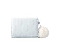 SHUIXIAYUE Cartera pequeña de dibujos animados, bonita cartera corta para mujer, color sólido, bonito patrón, simple, multitarjeta, cero cartera, Blue, Talla única