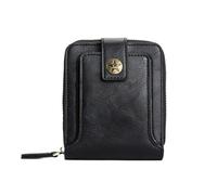 SHUIXIAYUE Cartera vintage para hombre, de piel sintética, corta, con cierre, color sólido, duradera, práctica, Black, Talla única