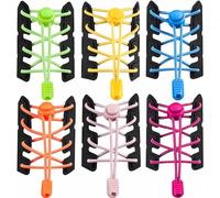 SHUIYUE 6 cordones elásticos para zapatos sin corbata, cordones elásticos de 110 cm, puntos blancos, seguridad para adultos y niños, sin corbata, cordones elásticos deportivos de colores, brillante