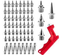 SHUIYUE 64 Picos de Repuesto para Correr Con Wrenc, 4 Modelos de 16 Cada Uno (Corto/Largo/Torre/Puntiagudo), para Zapatos de Pista y Deportivos de Sprint