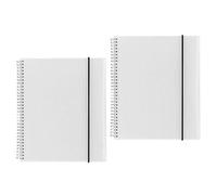Shulaner A4 Cuaderno puntos espiral, dotted grid Notebook, 160 páginas dotted, cubierta de PP wirebound notebook con paquete de cinturón elástico, Pack de 2