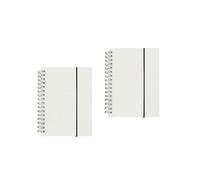 Shulaner A6 cuaderno de espiral blank, 160 páginas blank, cubierta de PP wirebound notebook con paquete de cinturón elástico, Pack de 2