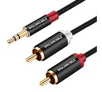 SHULIANCABLE Cable Audio Estéreo Jack 3,5mm a 2RCA, Jack a RCA Cable Audio para Smartphone, Sistema HiFi,iPod, Smart TV, Reproductor MP3, Tablet etc (3M)