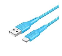 SHULIANCABLE Cable USB C, Cargador Tipo C Nylon Carga Rápida y Sincronización de Datos Cable USB C para Samsung Galaxy,Xiaomi,Huawei (1M, Blue)