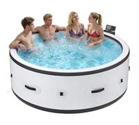 SHUMIAO Bañera Inflable con Función De Burbujas, SPA Hinchable Inflable para 4-6 Personas, Chorros De Aire Relajantes, Sistemas De Llenado Rápido Integrado, Luces LED (81 X 81 X 28 Pulgadas)