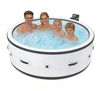 SHUMIAO Bañera Inflable,Piscina De Hidromasaje Inflable con Función De Burbujas,SPA Hinchable De Masaje para 4-6 Personas,Sistema De Llenado Rápido Integrad,Terraza,Jardín Y Exterior(206X206X71cm)