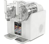 SHUMIAO Granizadora de Slush y Máquina de Helado Soft 2-en-1, Máquina de Granizados Profesional con 2 Depósitos, Dispensador Eléctrico de Bebidas Frías, Helado y Sorbetes White